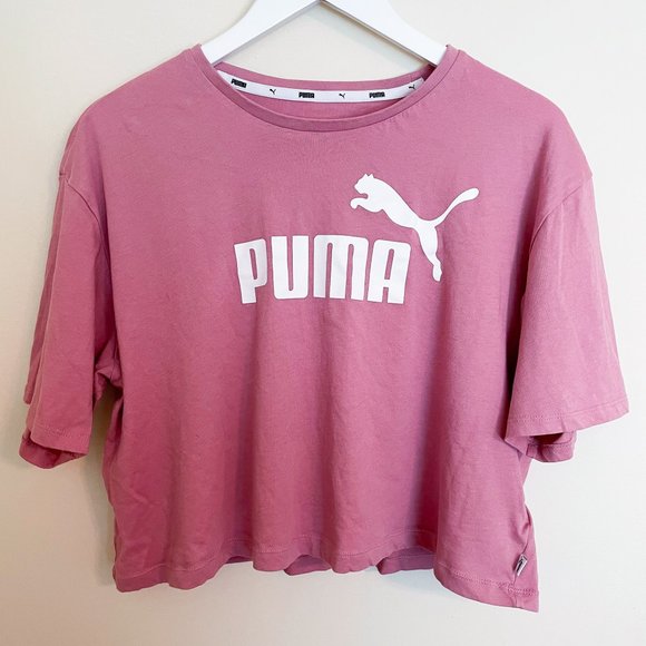 Puma Pink Cropped Workout Tee - Picture 1 of 7